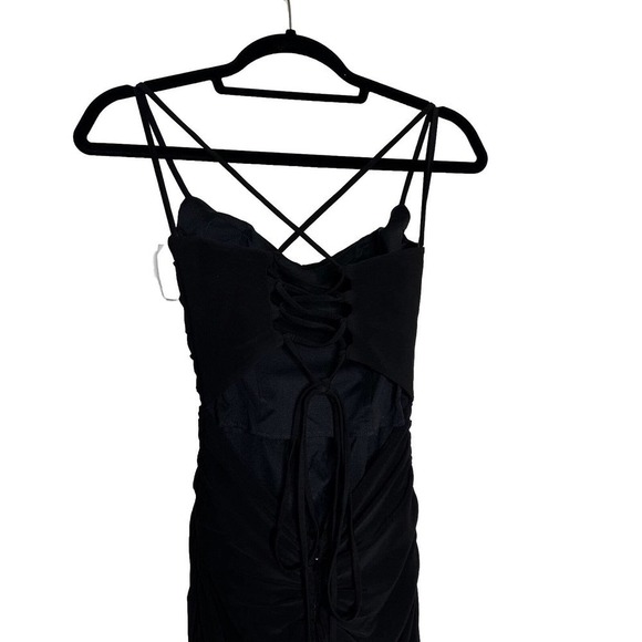 NWT La Femme 28792 Scoop Neck Open Back Sheath Dress High Leg Slit Women's SZ 0 - Picture 5 of 7